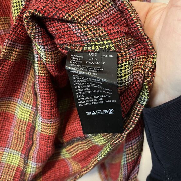 Free People We The Free Running Wild Wrap Top Size Small Plaid - Picture 11 of 13